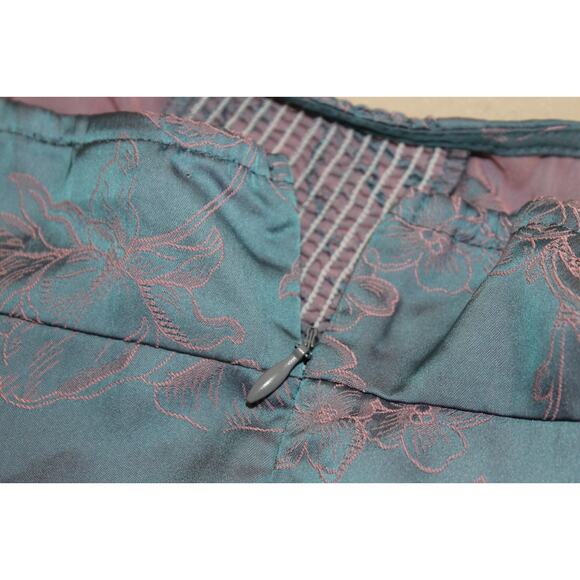 Floral Ruffle Hem Satin Mini Dress‎ Y2K Babydoll Fairy Blue Pink Summer Size S - Picture 6 of 10